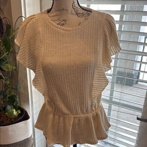 Elegant Cream Ruffle Top
